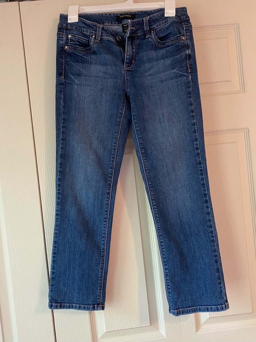 White House Black Market Women's Straight-Leg Crop Jeans - Dark Blue